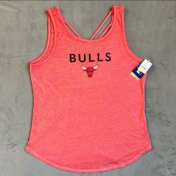 NBA Chicago Bulls Strappy Lattice Back Tank Top Red L - Picture 1 of 5